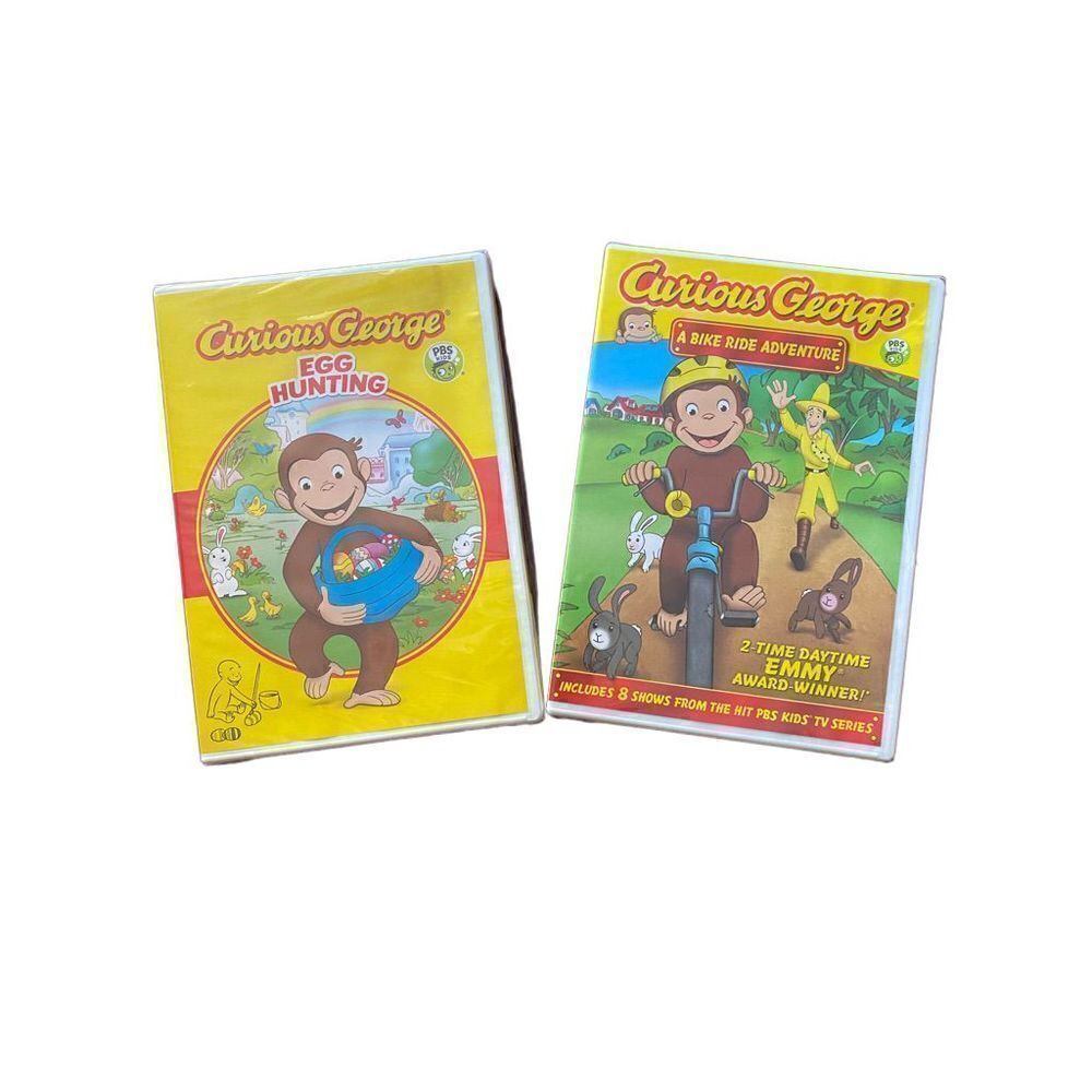 Curious George egg hunting a bike ride adventure DVD still sealed set of 2￼